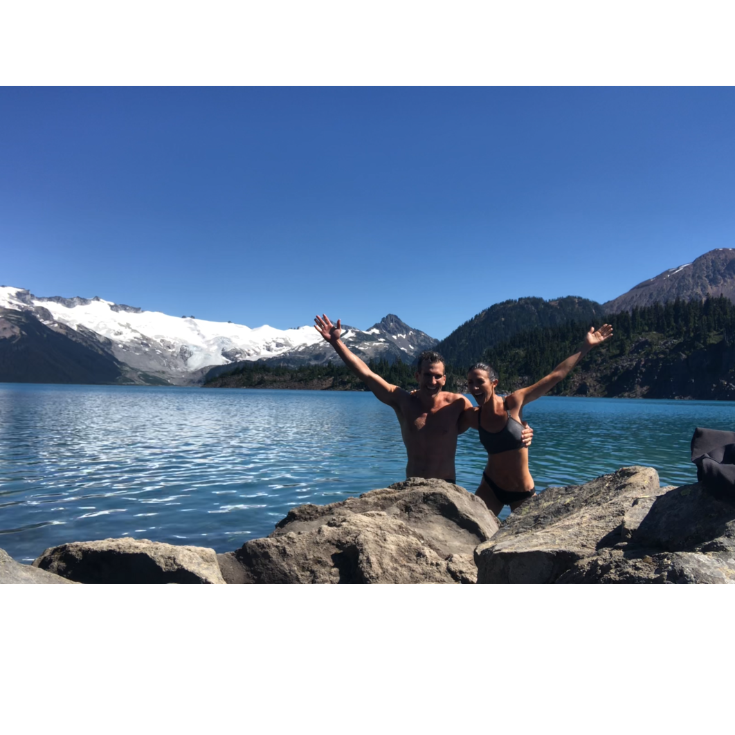 Half way through a very long hike in Canada, we jumped in (freezing cold) Lake Garibaldi