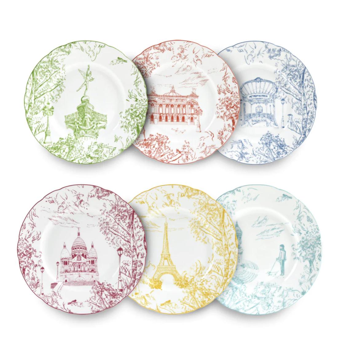 Tout Paris - Assorted Salad Plates (Set of 6)