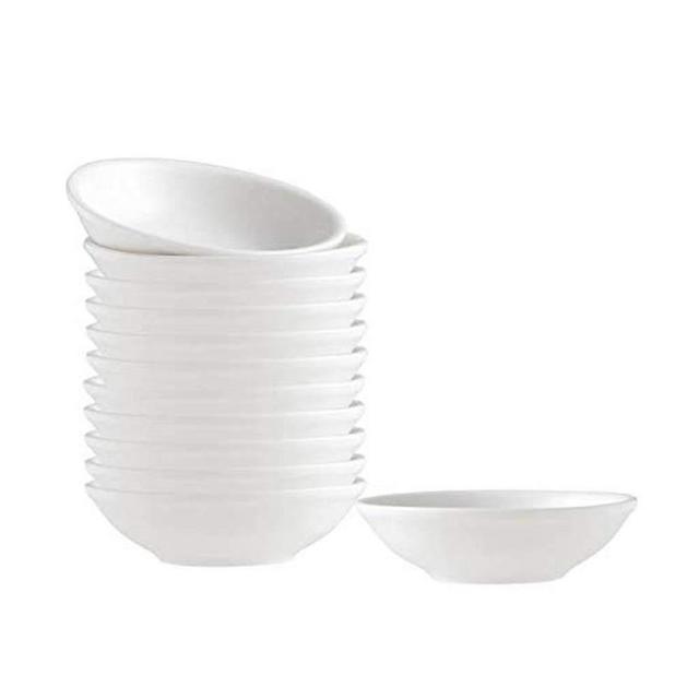 Dipping Sauce Dishes,Round Soy Sauce Dipping Bowls, Dipping Bowls, Porcelain Watercolor Palette - 12 Packs, White, 1.2 oz