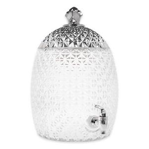 Pineapple Glass Beverage Dispenser with Silver Lid