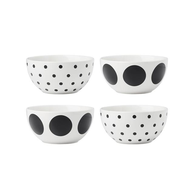 Kate Spade on the Dot Assorted All-Purpose Bowls 4 Piece Set, Service for 4