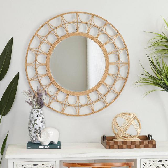 Bamboo Starburst Wall Mirror Brown - Olivia & May