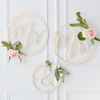 Gold Wedding Wooden Hoop Backdrop