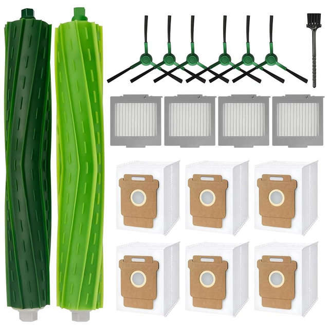iRobacc 705 Replacement Parts for iRobot Roomba Max 705 Vac/Plus 504 Vac Robot, for Roomba Max 705 Vac Accessories Kit: 2 Main Brush, 6 Side Brush, 6 Dust Bag, 4 Filter(Only Vac, Not for Combo)