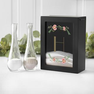 Personalized Floral Unity Sand Ceremony Shadow Box