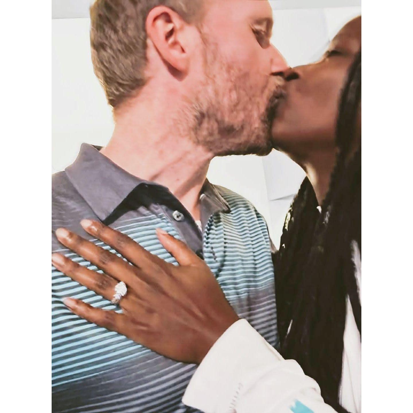 Our engagement kiss!