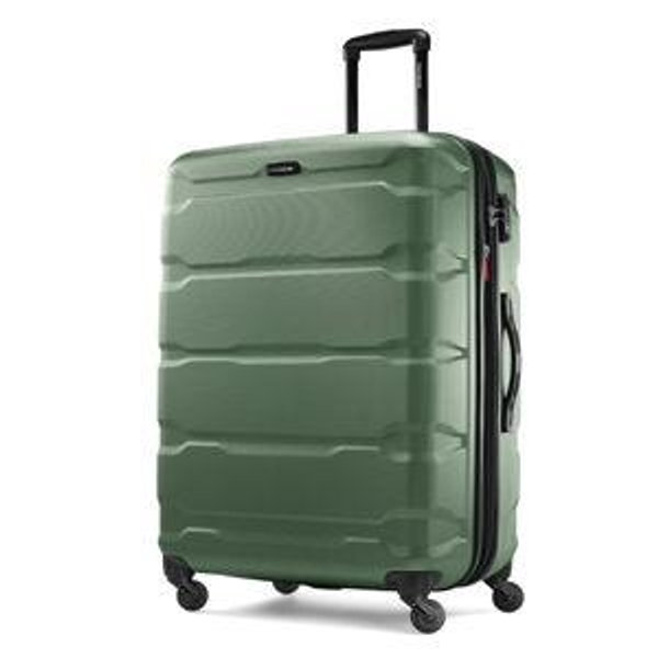 Samsonite Omni PC Hardside Expandable Luggage with Spinner Wheels, Army Green, Checked-Large 28-Inch
