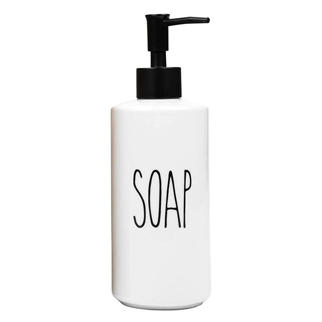 Heartland Home Porcelain 16oz Liquid Soap Dispenser. Dish Soap Dispenser for Kitchen Sink, Hand Soap Dispenser for Bathroom, Pump Shampoo Dispenser, Laundry Room Soap Dispenser or Detergent Dispenser