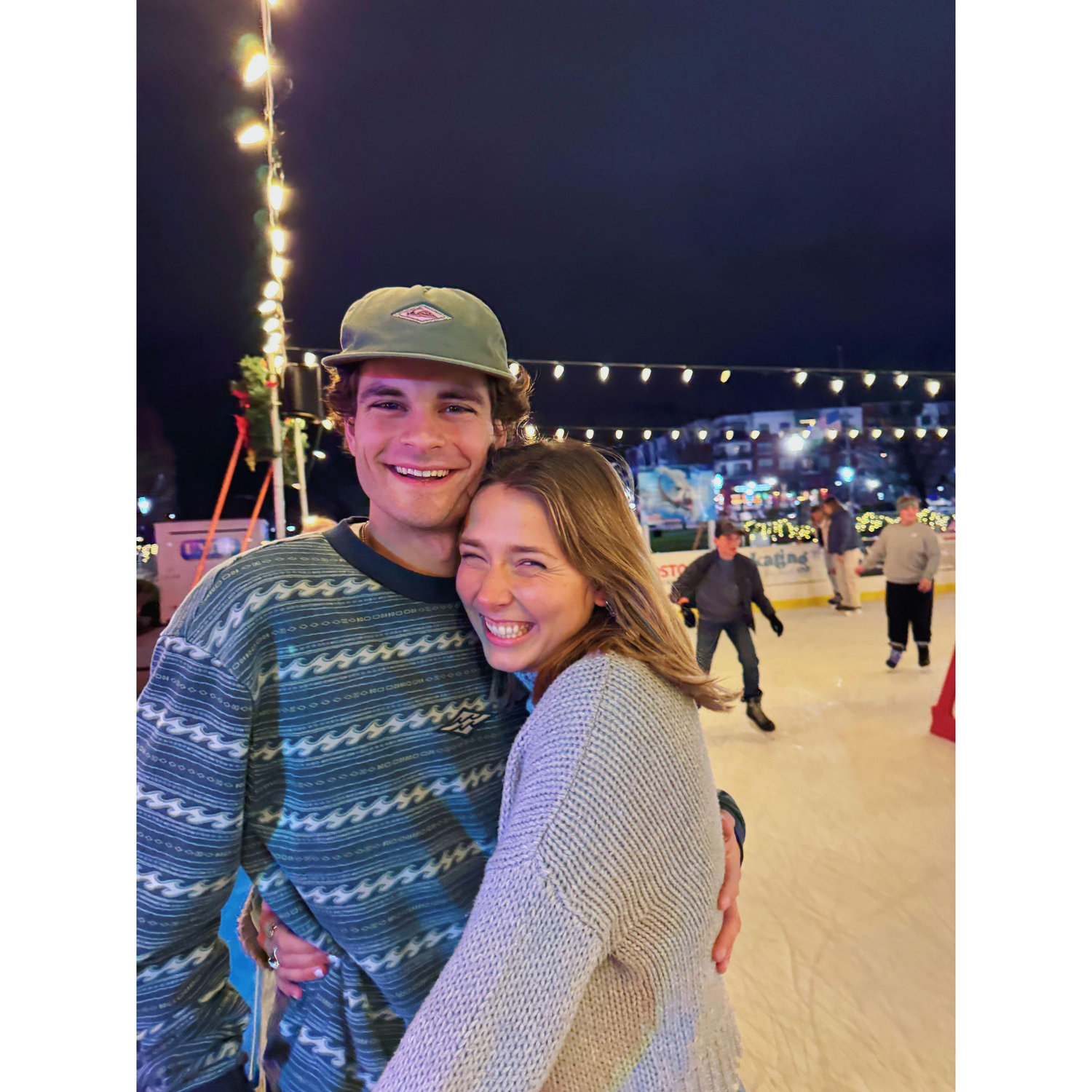 This night we ice skated with friends. I like this photo because my right eye is squinted shut which is what I did when I was a little kid when I was truly happy