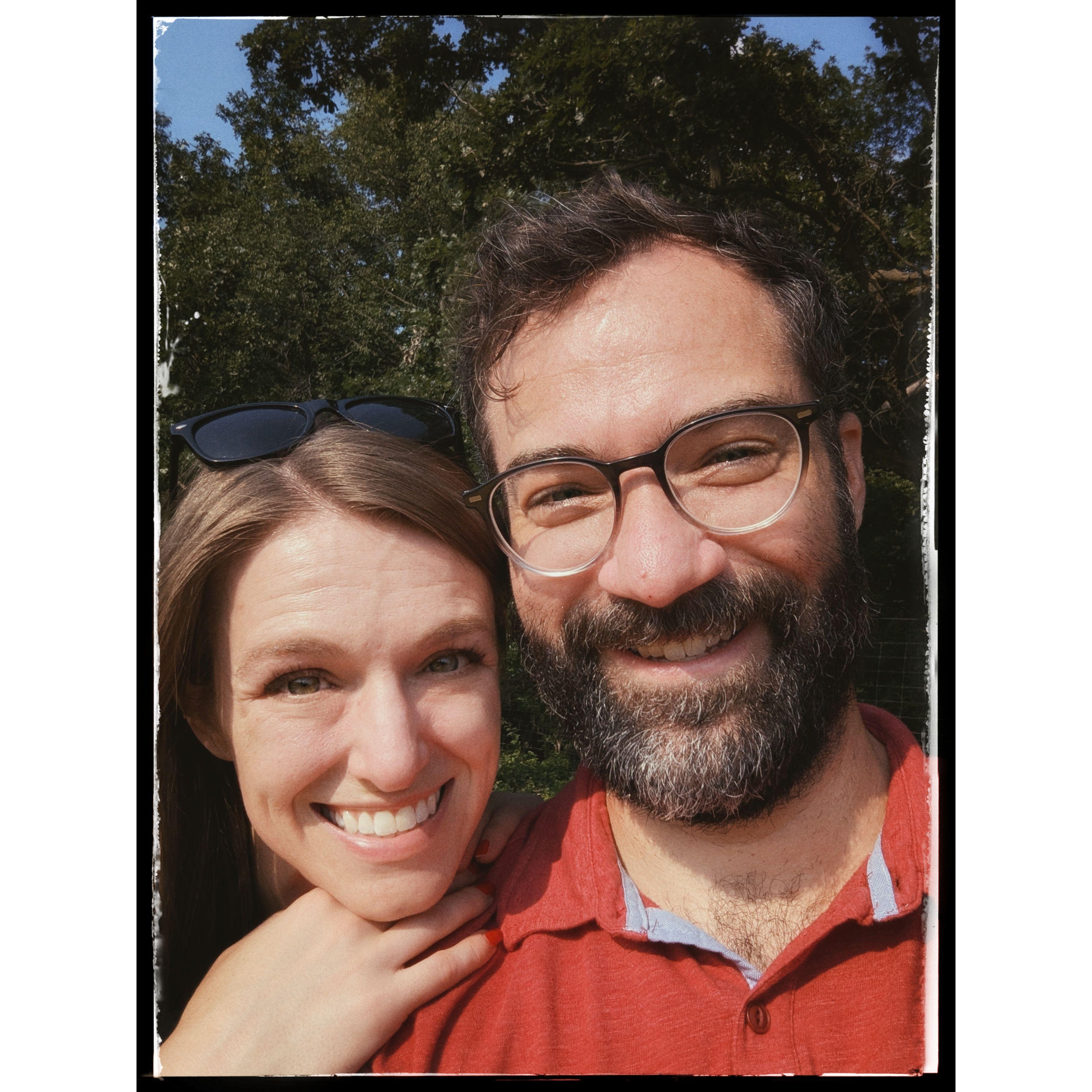 On a tractor ride at Wilson's Apple Orchard the weekend before we got engaged. Little did we know that we would end up getting married here in just a few short months.