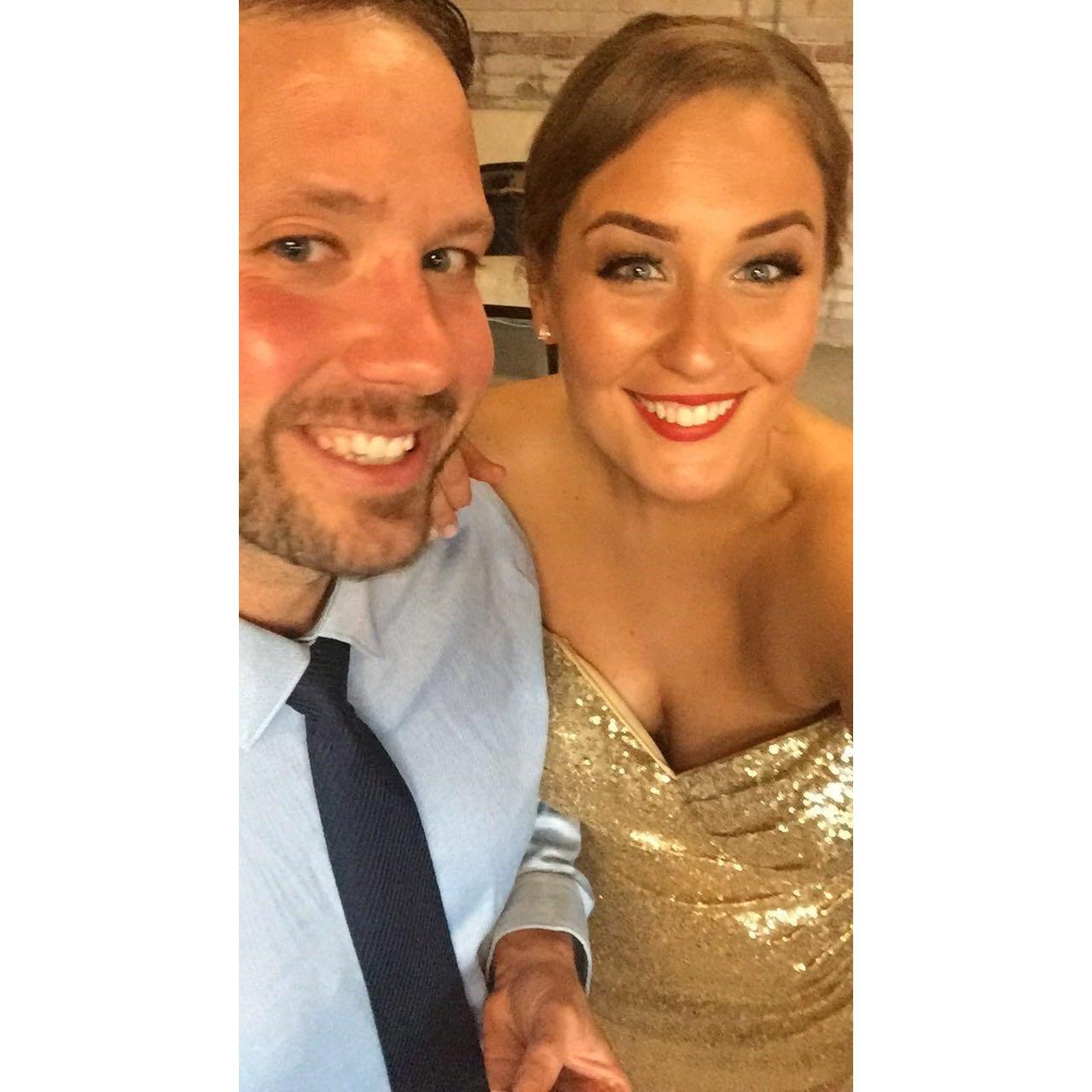 All dolled up for Megan's wedding.