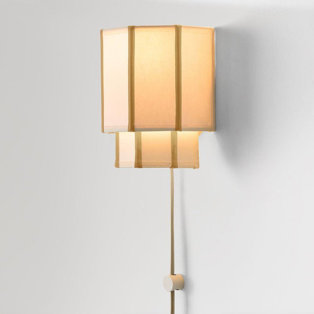 Emma Chamberlain Plug-In Faceted Sconce, 7", Ochre