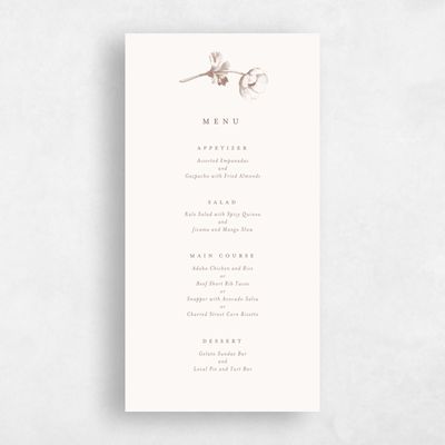 Taupe, Brown Wedding Menu - Tulipier