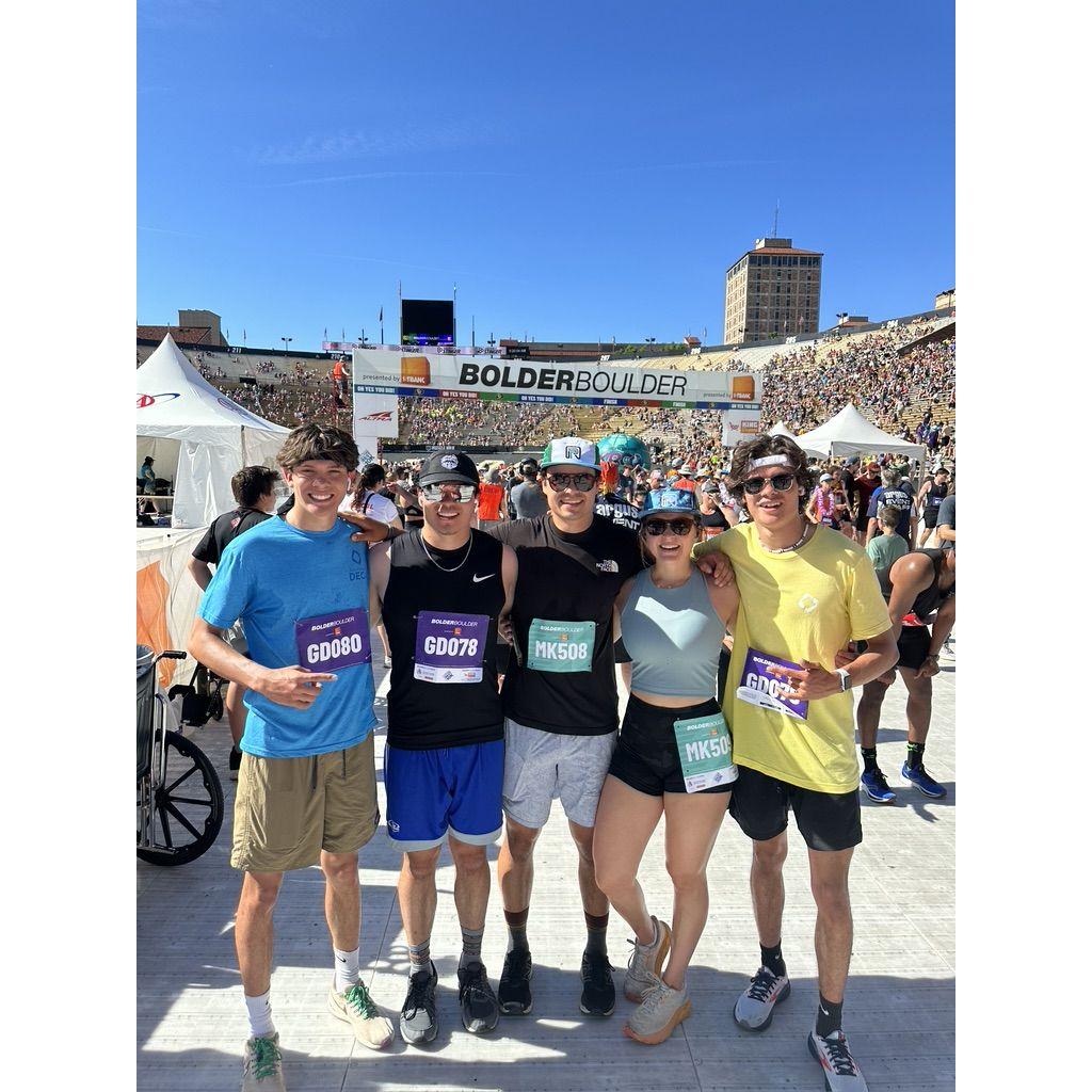 Sara with the Owen boys- Bolder Boulder 2023