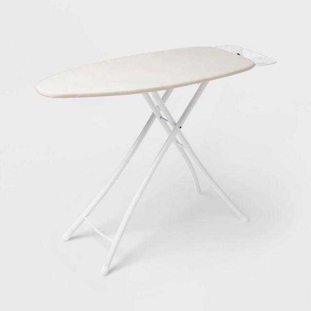 Wide Ironing Board White Metal with Creamy Chai Cover and Iron Rest - Brightroom™