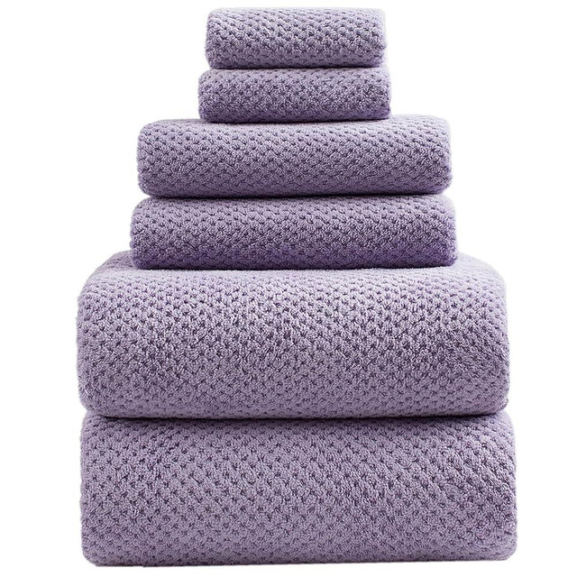 HVMS Oversized Bath Towels Extra Large 40x80 Inches Bath Sheets for Adults Super Soft Quick Dry Highly Absobent Microfiber Shower Towels (Lavender,6 Piece)