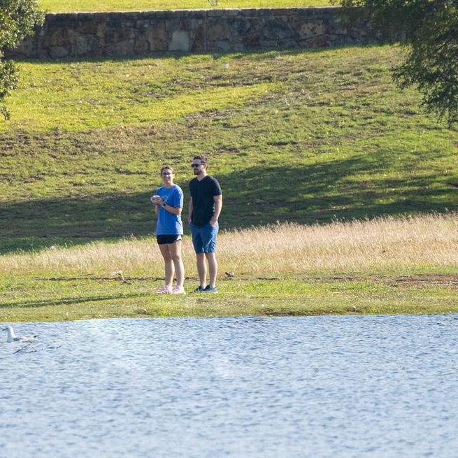 Wes and I took our normal morning walk around our neighborhood lake.