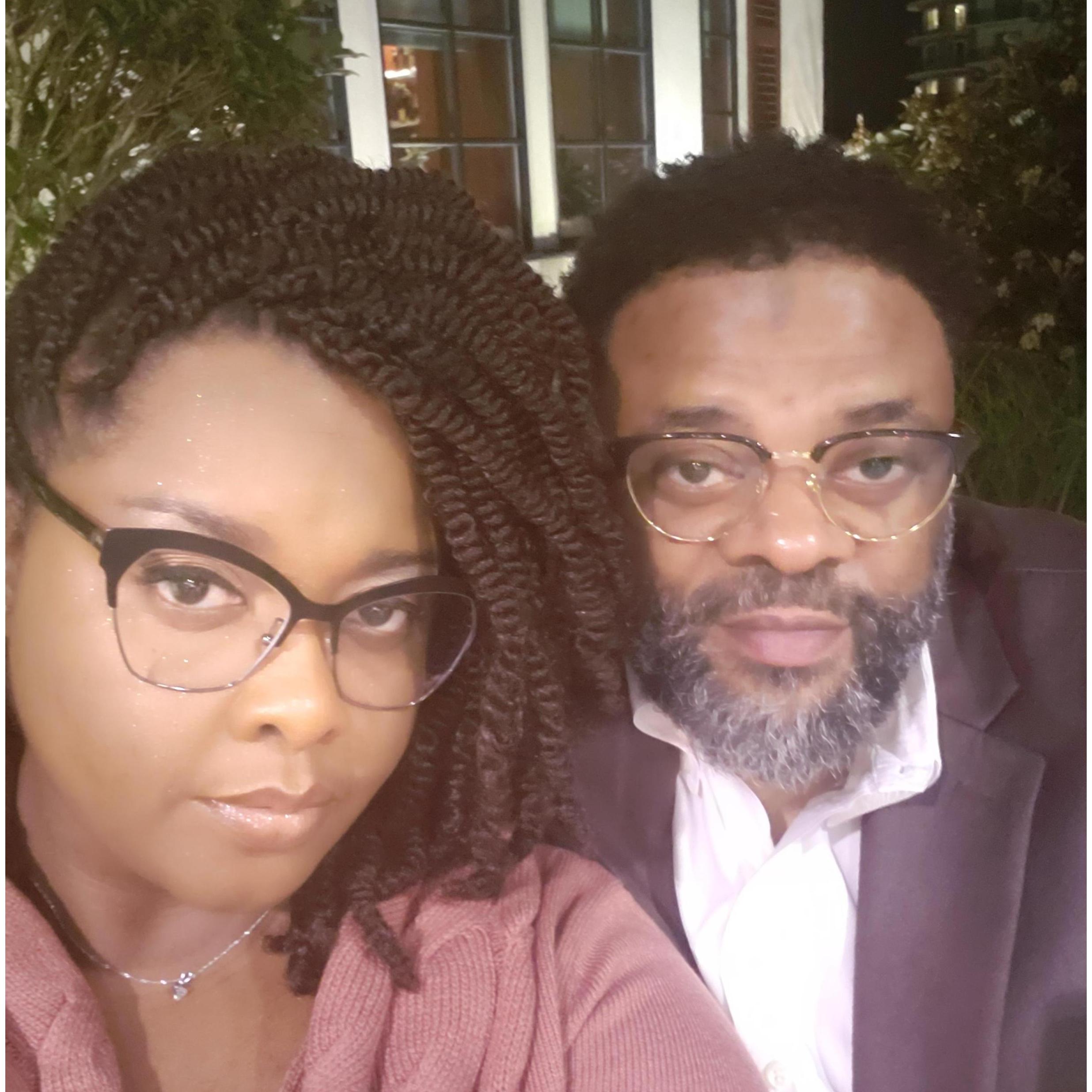 Out celebrating our engagement.