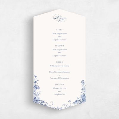 Blue Diamond Wedding Menu - Hattaway