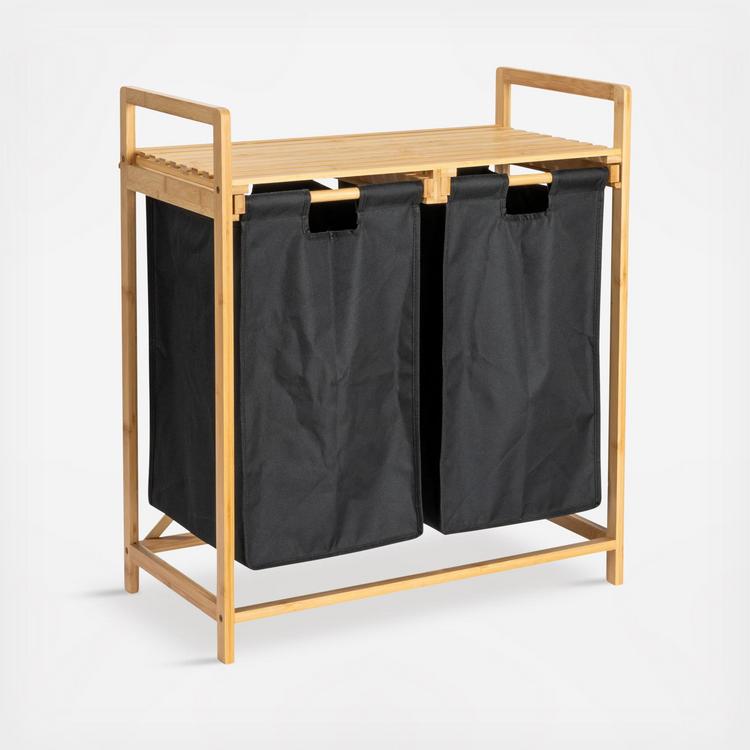 Household Essentials, Bamboo Pull Out Double Hamper