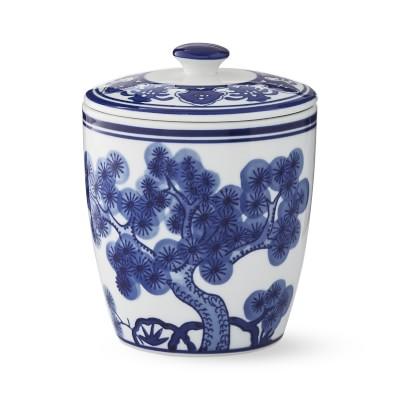 Blue and White Ceramic Bath Canister