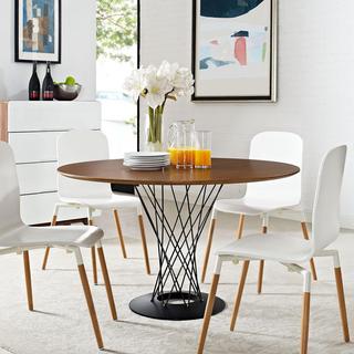 Cyclone Round Wood Top Dining Table