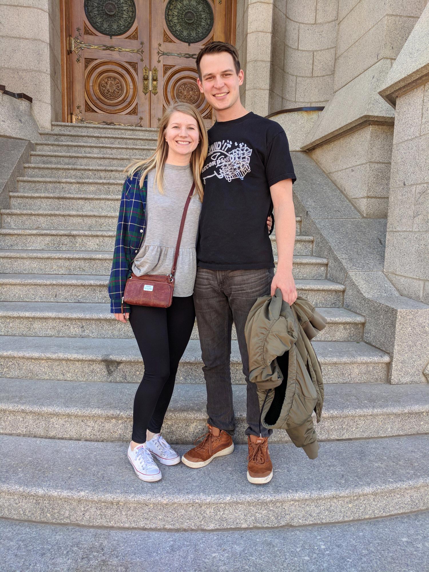 Our first picture together, before we were officially dating! (Taken at the Salt Lake City Temple)