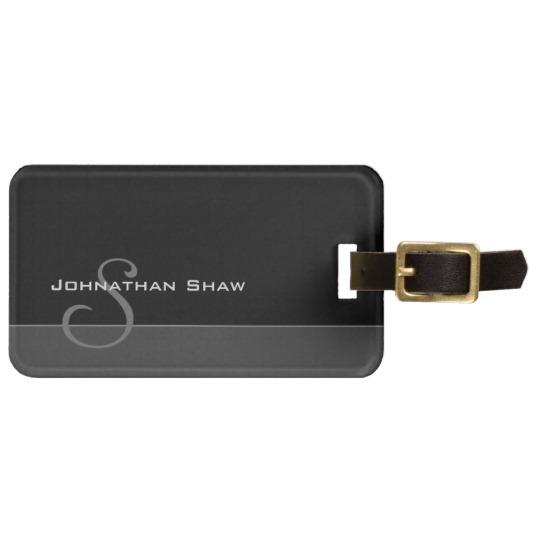 Custom Monogram 5 (Charcoal) Luggage Tag