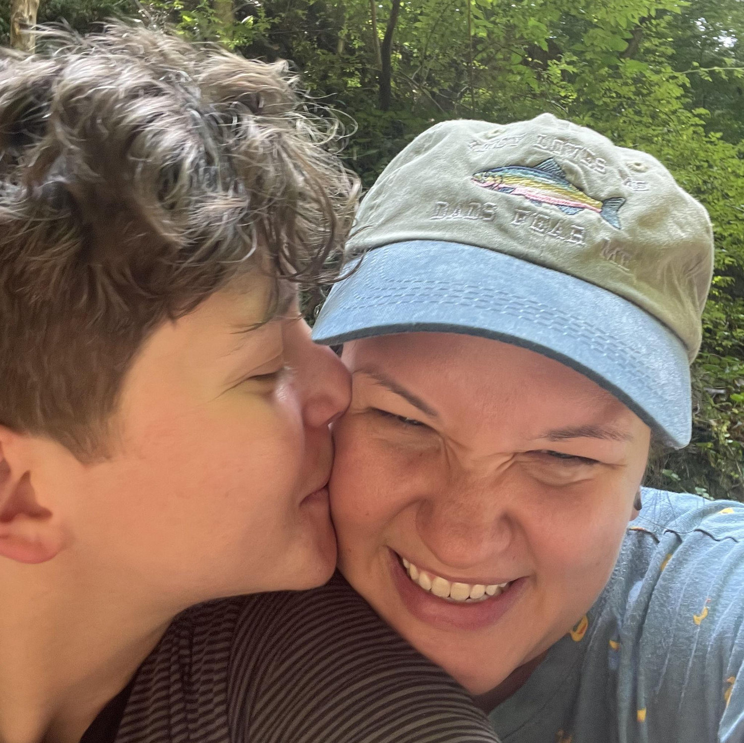 July 2025: We're engaged! Jewell took Brooke to a beautiful waterfall in Ellicott City where they popped the question. Brooke immediately said yes and proposed right on back 💕