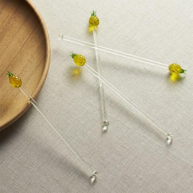 Pineapple Swizzle Sticks, Set of 4