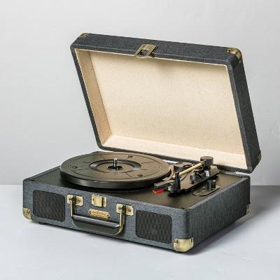 Suitcase Record Player Dark Gray - Hearth & Hand™ with Magnolia