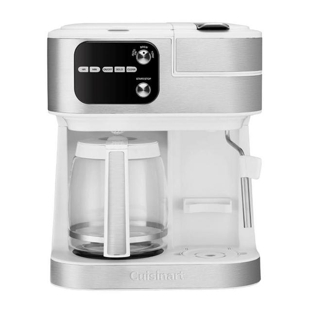 CUISINART Coffee Maker Barista System, Coffee Center 4-In-1 Coffee Machine, Single-Serve Coffee, Espresso & Nespresso Capsule Compatible, 12-Cup Carafe, White, SS-4N1W