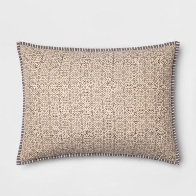 Floral Yarn Dye Stripe Sham Blue - Threshold™