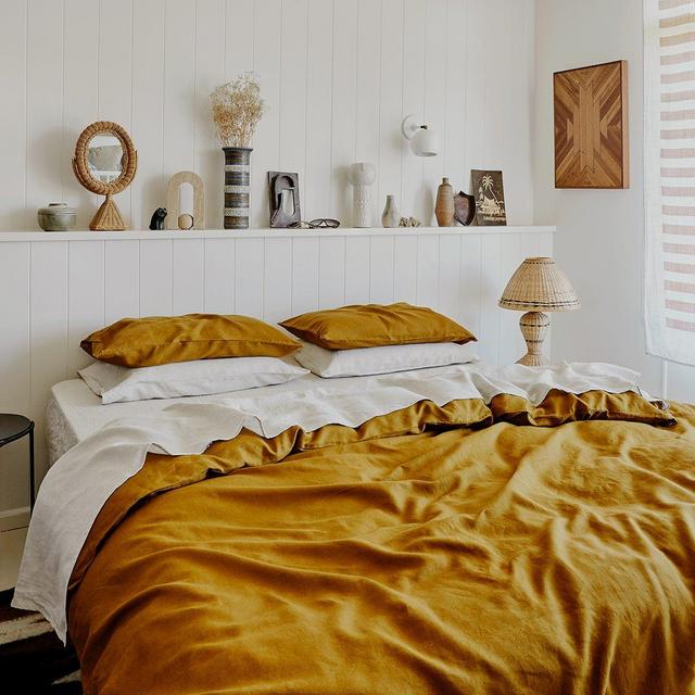 Turmeric 100% Flax Linen Bedding Set