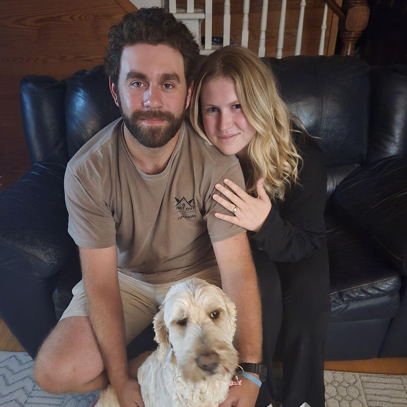 This was taken the night Ben proposed, he told no one and proposed on a random Monday night after taking Scout to eat wings after a tough day at work