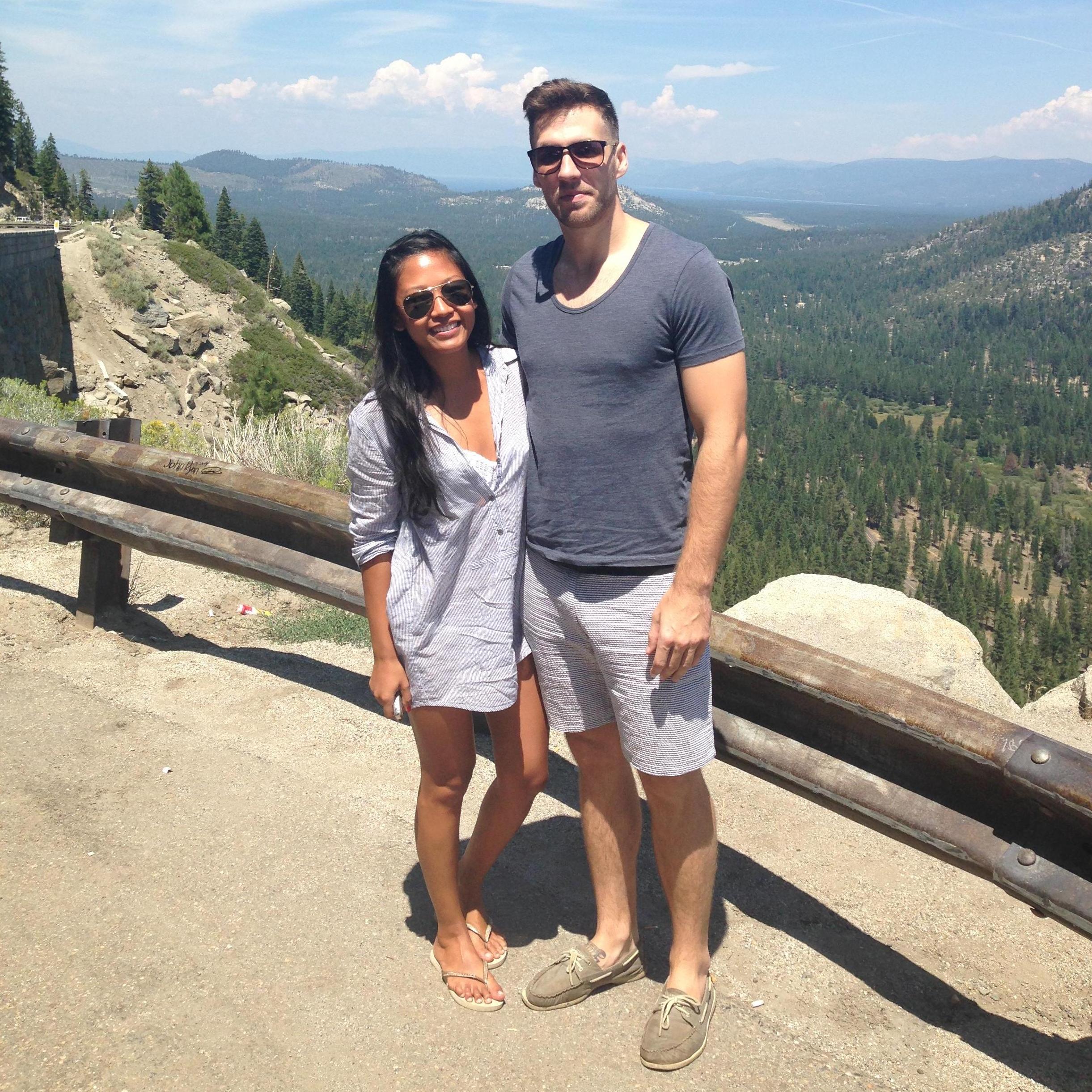 The first time George visited Sacramento.  Raedawn took him to Lake Tahoe and they picnicked near the water, stand up paddle boarded and laid in the sun.