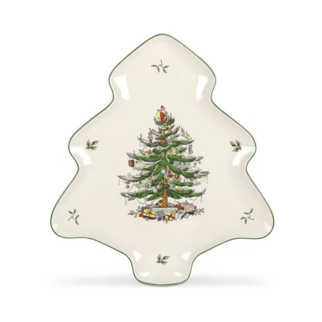Spode Christmas Tree Figural Tree Shaped Dish, Large