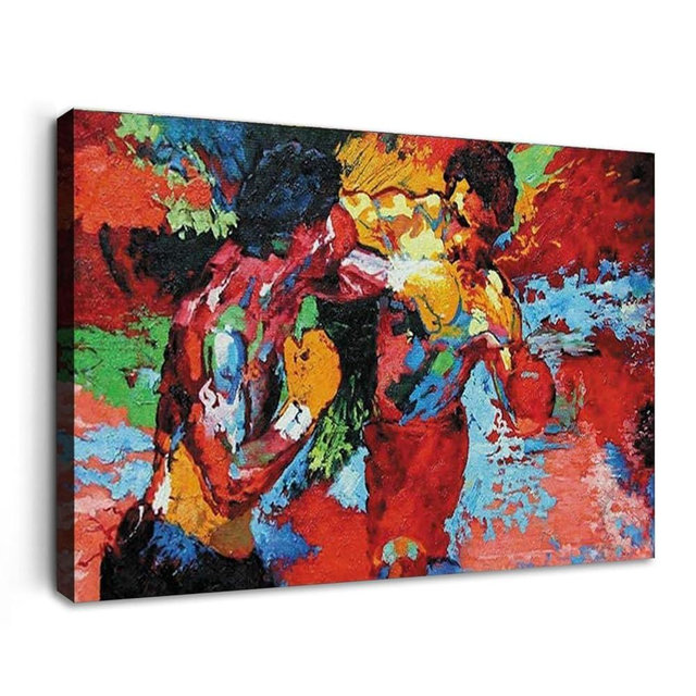 Fchen art Boxing Poster,Boxing Sports Colorful Canvas Wall Art Movie Decor for Kitchen Wall Decor,Picture Drawing Room Decor Artwork Framed and Stretched 32"x48"