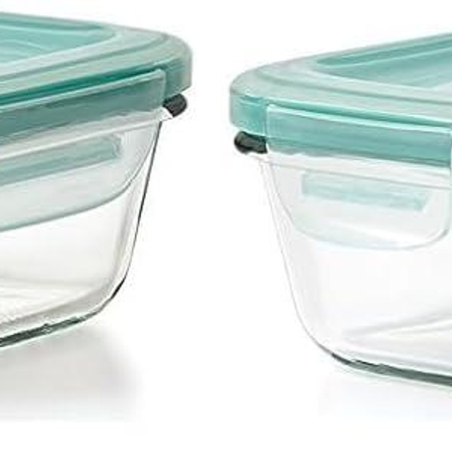 OXO Good Grips 1.6 Cup Smart Seal Leakproof Glass Rectangle Food Storage Container (Pack of 2)