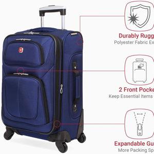 SWISSGEAR Sion Softside Travel Suitcase, Blue, Carry-On 21-Inch