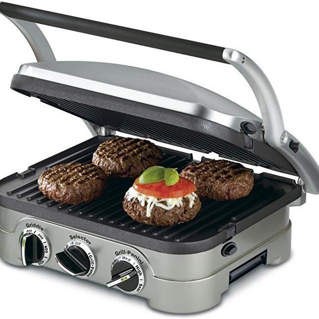 Cuisinart 5-in-1 Griddler, GR-4N, Silver with Silver/Black Dials