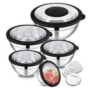 Mixing Bowls Set of 5 with Transparent Lids