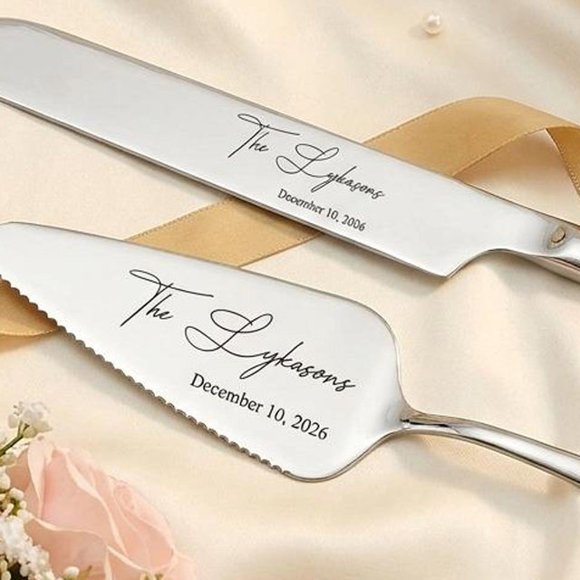 Personalized Wedding Cake Cutting Set Custom Wedding Cake Spatula Bridal Shower Gift Wedding Gifts