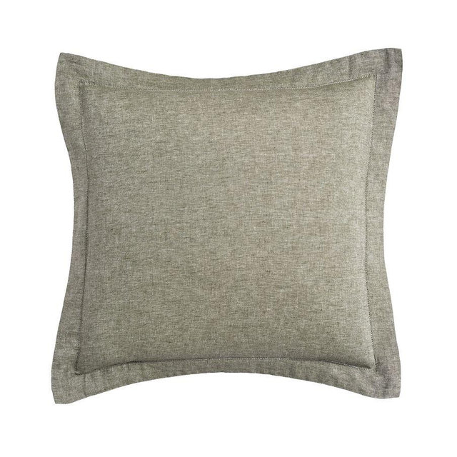 Belgian Flax Linen Sham, Dark Green, Euro, Set of 3