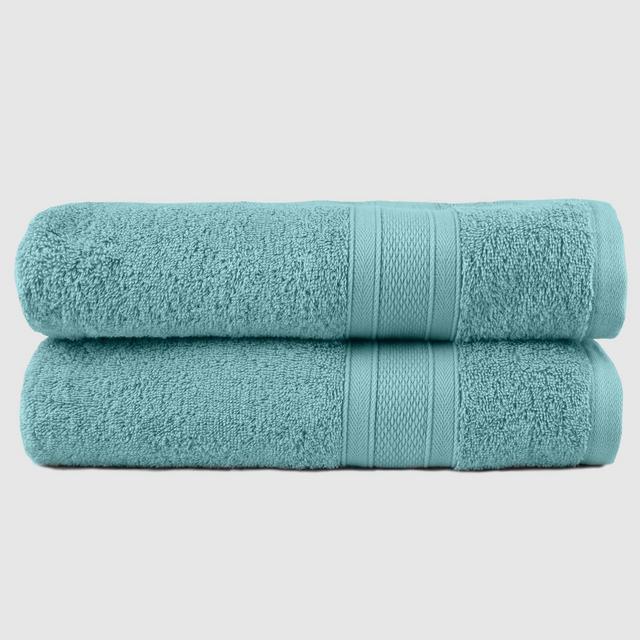 2pc Feather Touch Cotton Bath Sheet Set Blue - Trident Group