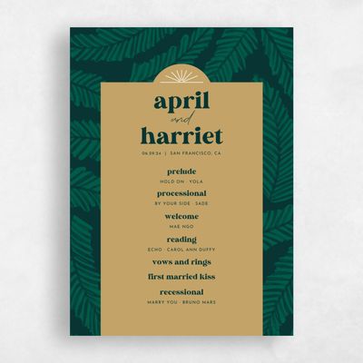 Dijon, Green Wedding Program - Tucana