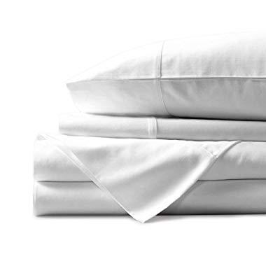 Mayfair Linen 100% Egyptian Cotton Sheets, White Queen Sheets Set, 600 Thread Count Long Staple Cotton, Sateen Weave for Soft and Silky Feel,Fits Mattress Upto 18'' DEEP Pocket