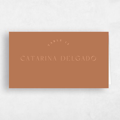 Tuscany, Brown Wedding Place Card - Okavango
