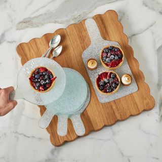 Stackable Appetizer Plate with Handle, Set of 2