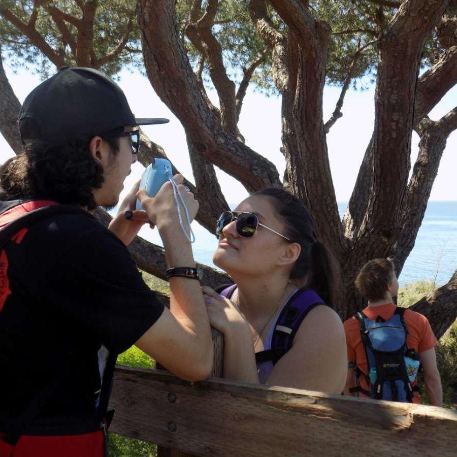 Elena being oblivious that he is about to propose when we reach the top of this hike.
And Vazir in the background thinking, "I could climb this tree."